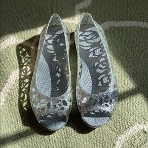 Crocs glitter open toe jellies